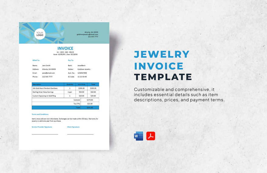 Jewelry Invoice Template