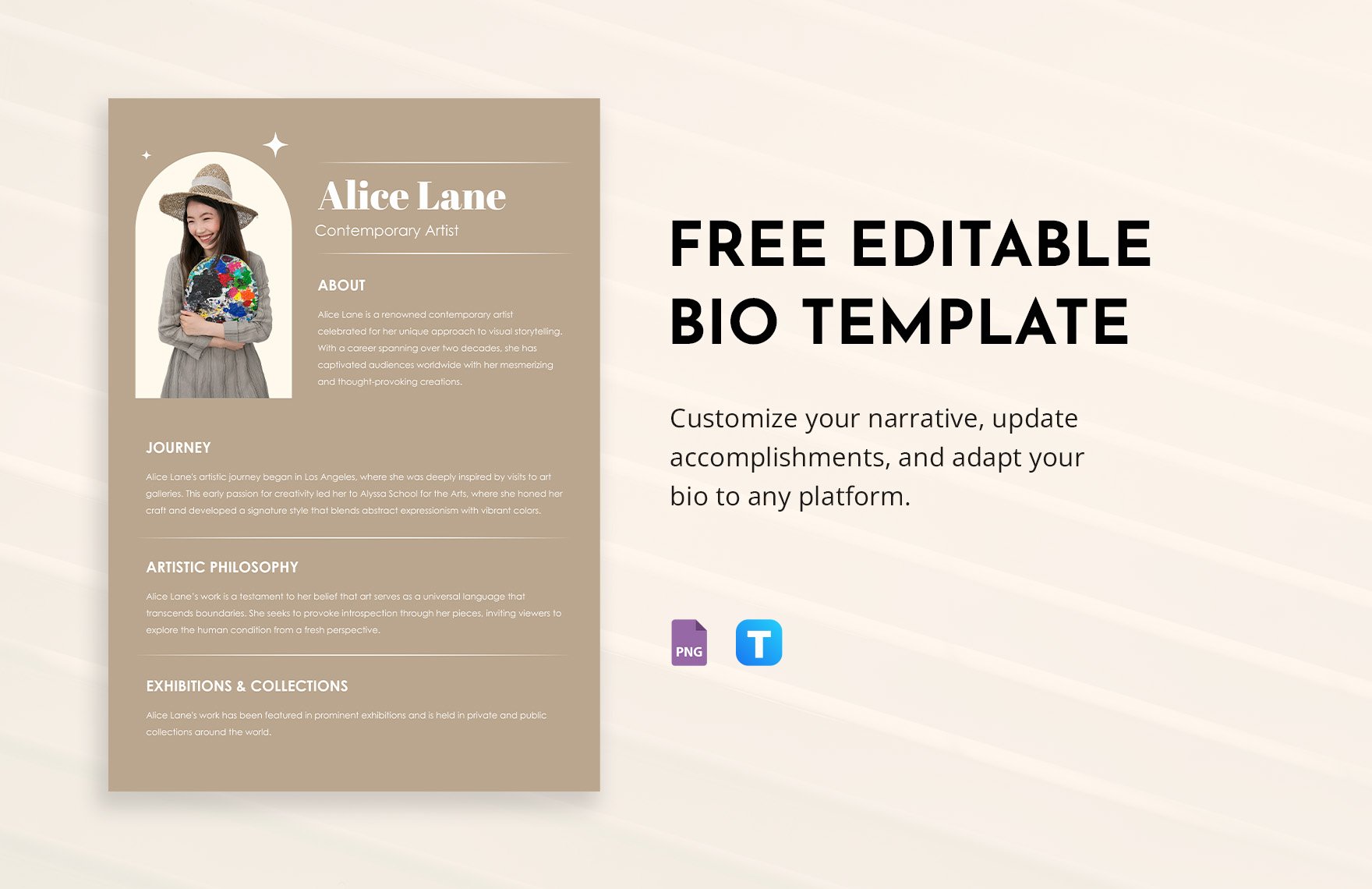 Free Editable Bio Template in PNG