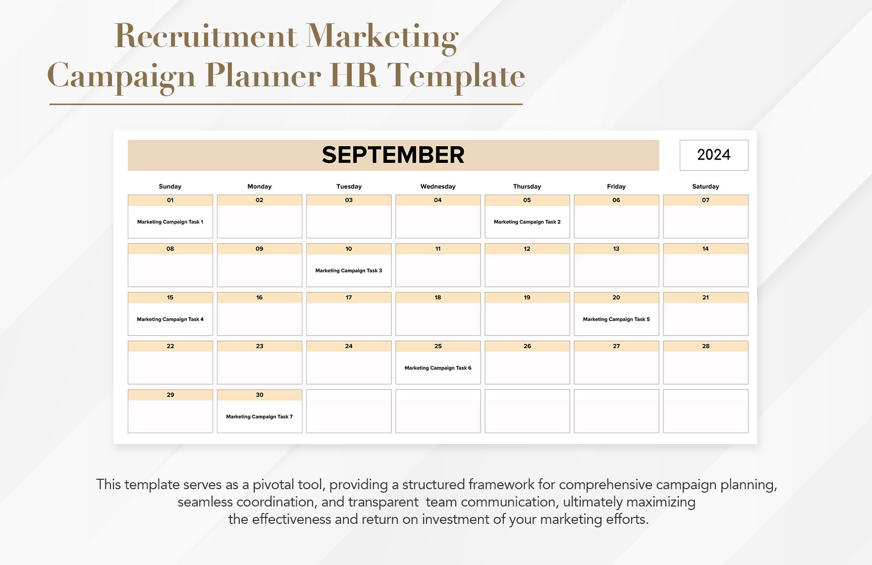 Recruitment Marketing Campaign Planner HR Template