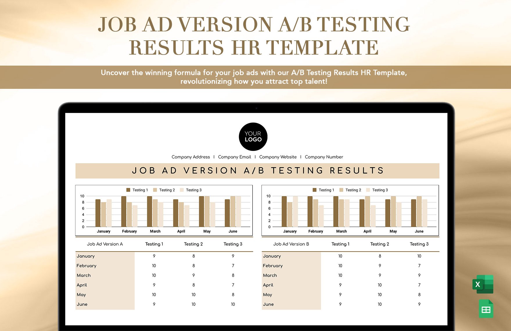 Job Ad Version A/B Testing Results HR Template