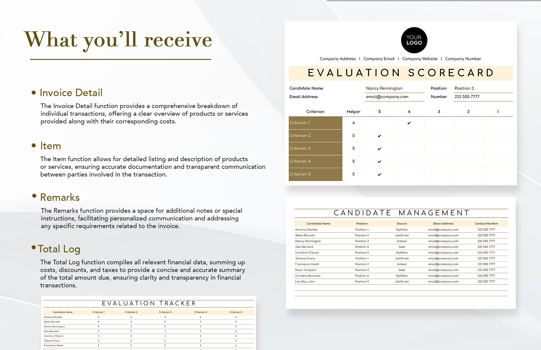 Candidate Evaluation Scorecard HR Template