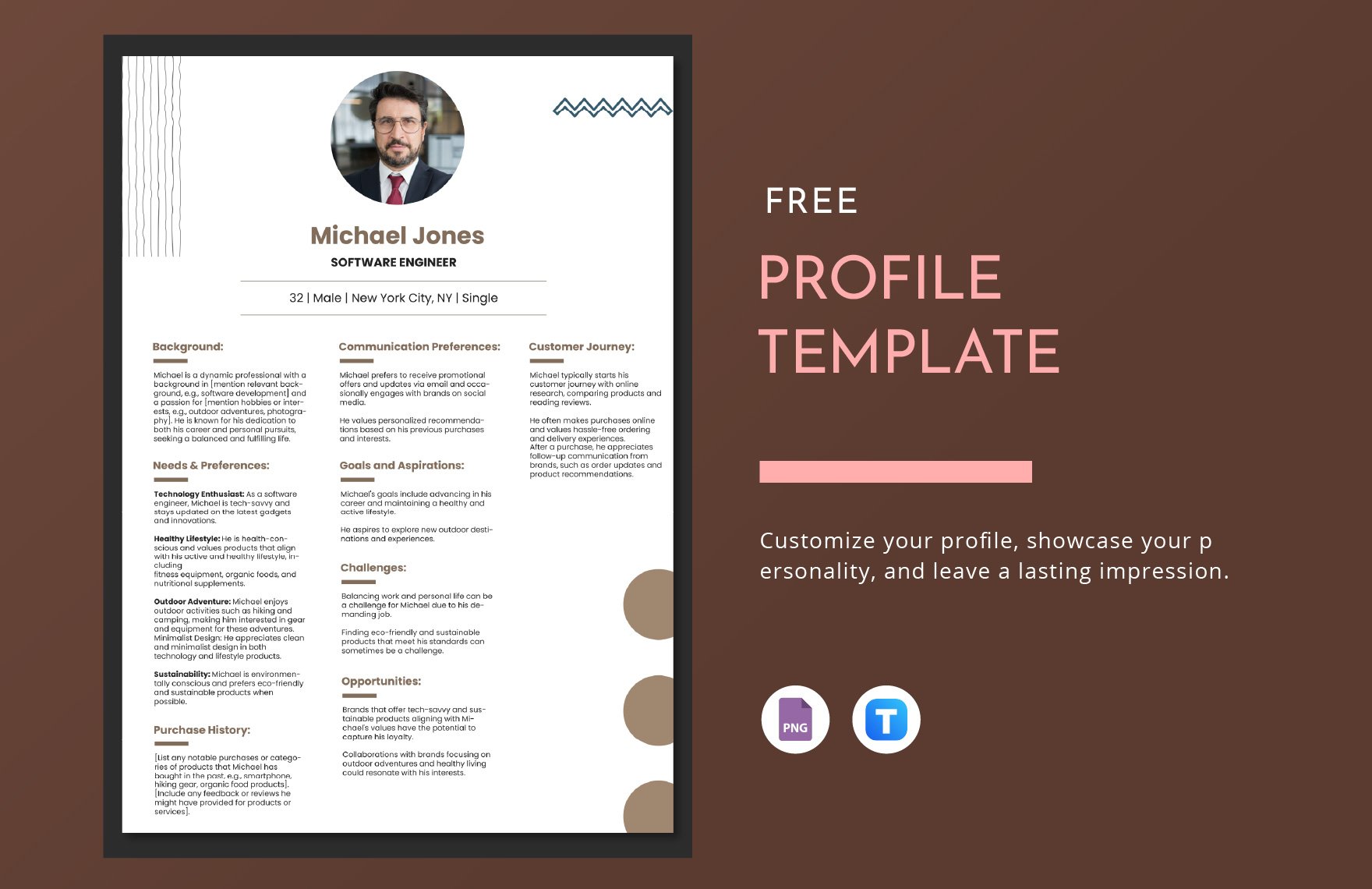 Profile Template in PNG