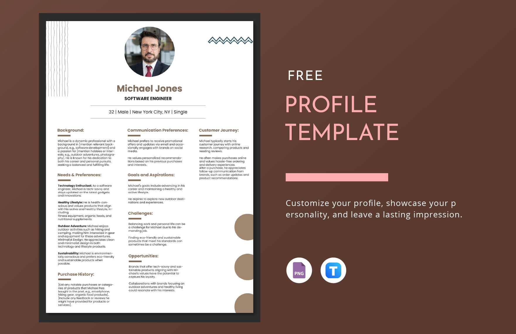 Free Personal Profile Templates Editable And Printable