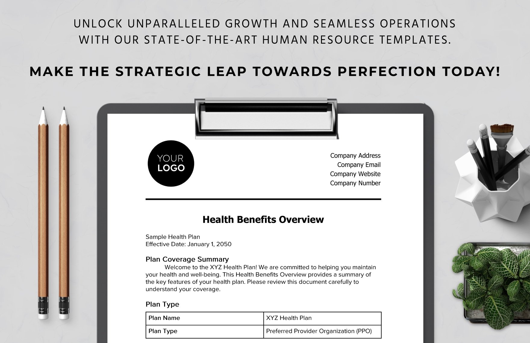 Health Benefits Overview HR Template