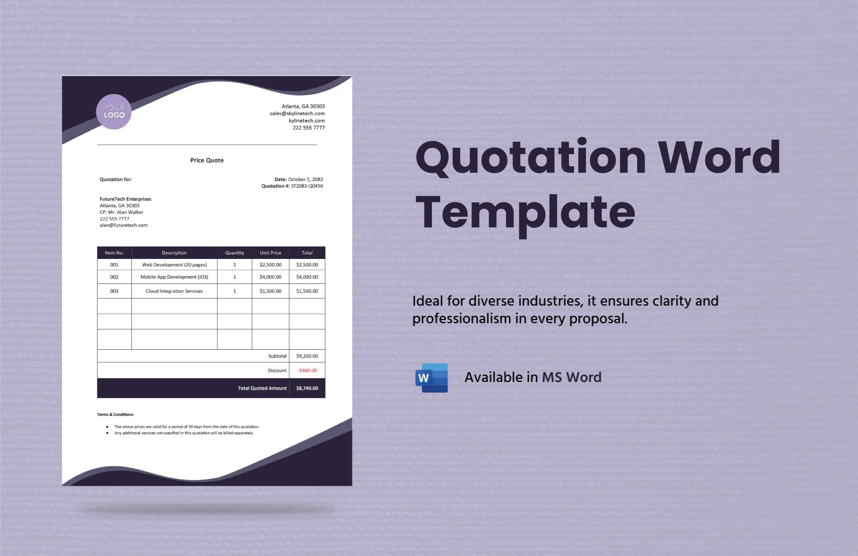 Vehicle Quotation Templates In Word To Download Vehicle Quotation Templates In Word To Download