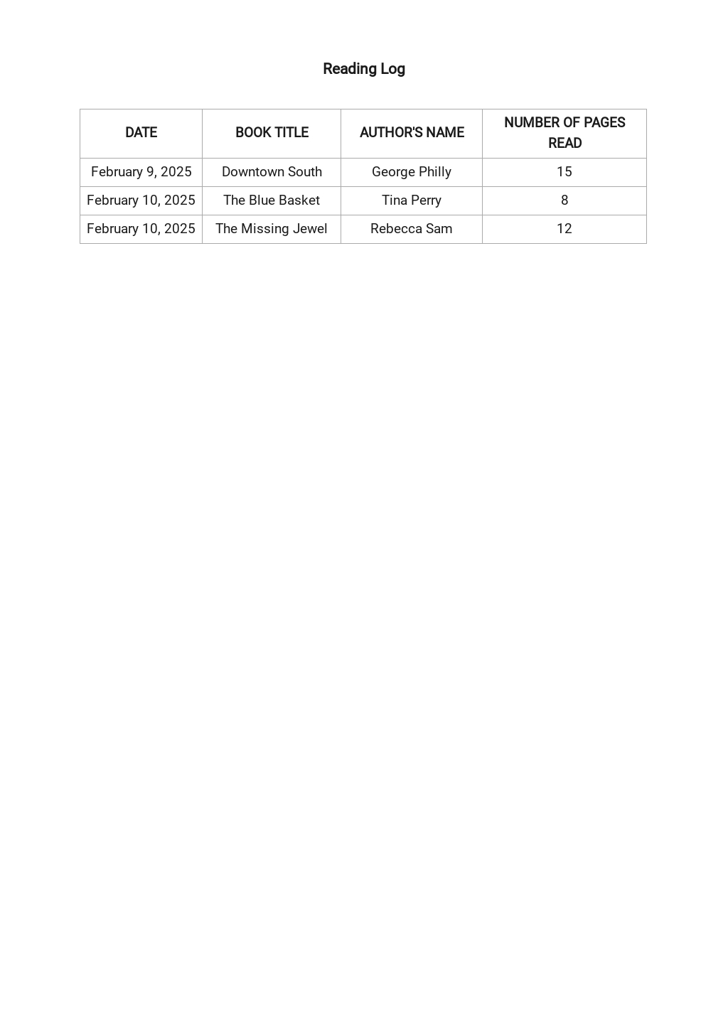 11 FREE Reading Log Sheet Templates Edit Download Template 11 FREE Reading Log Sheet Templates Edit Download Template