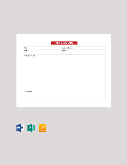 Free Reading Log Format 524 Sheets In Microsoft Word Free Reading Log Format