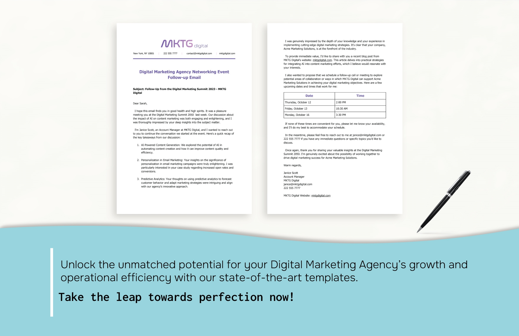 Digital Marketing Agency Networking Event Follow-up Email Template