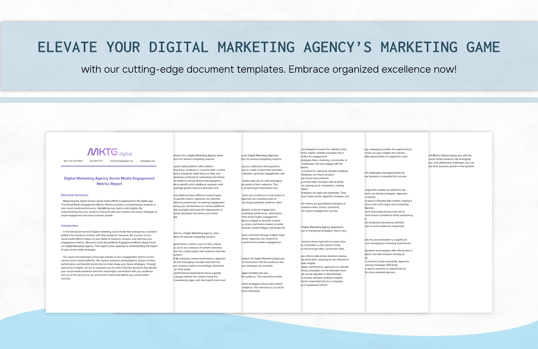 Digital Marketing Agency Social Media Engagement Metrics Report Template