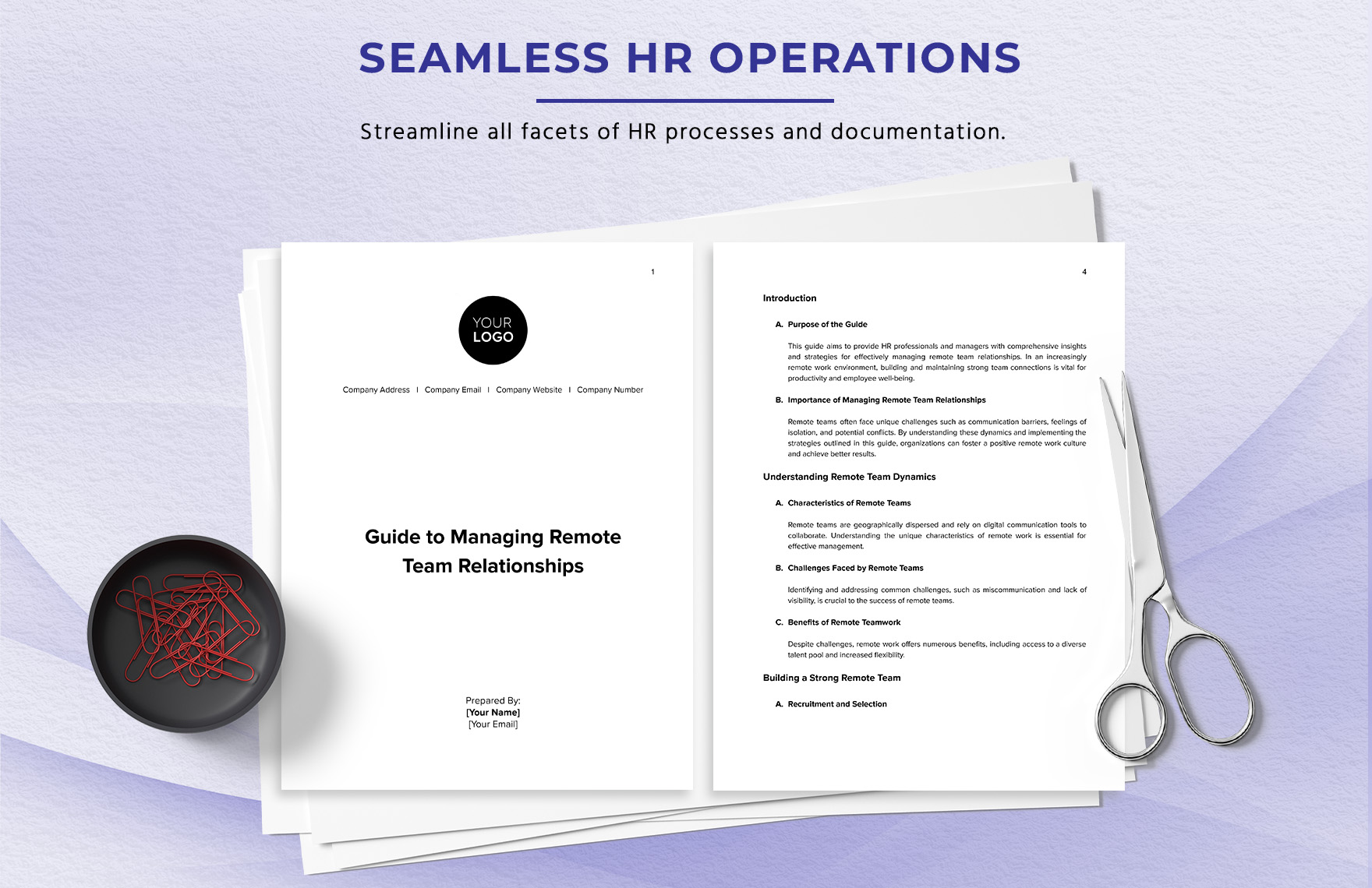 Guide to Managing Remote Team Relationships HR Template