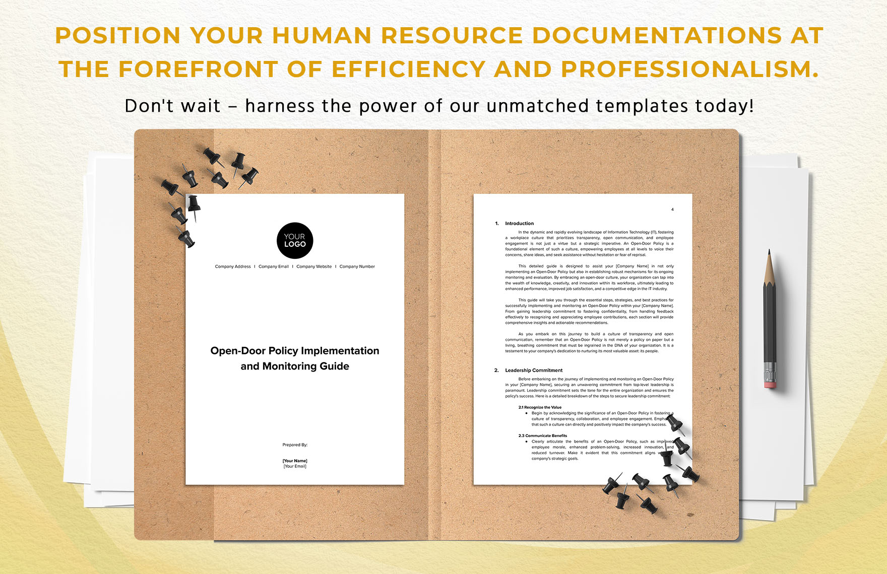 Open-door Policy Implementation and Monitoring Guide HR Template