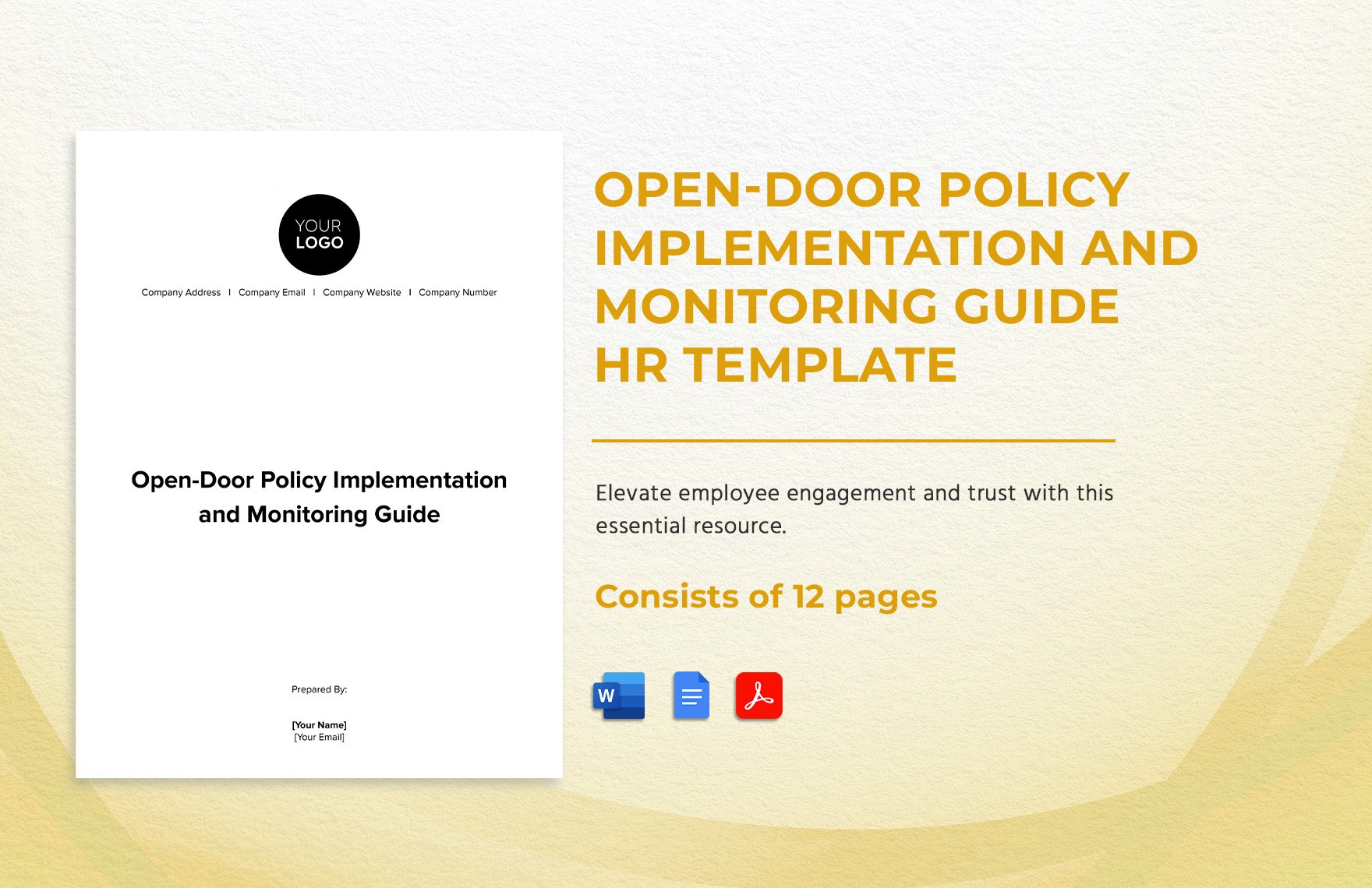 Open-door Policy Implementation and Monitoring Guide HR Template in Word, Google Docs, PDF