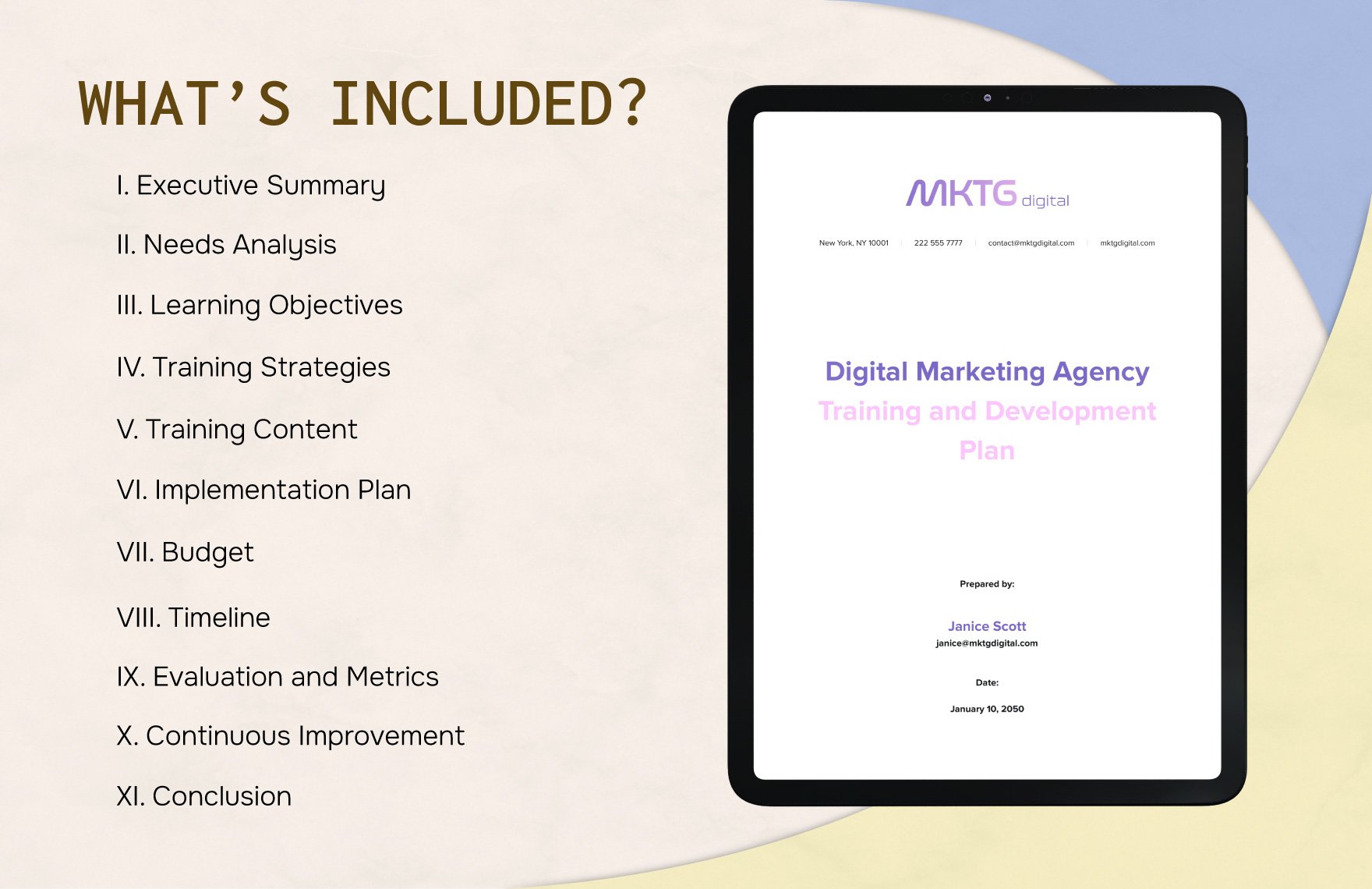 Digital Marketing Agency Training and Development Plan Template
