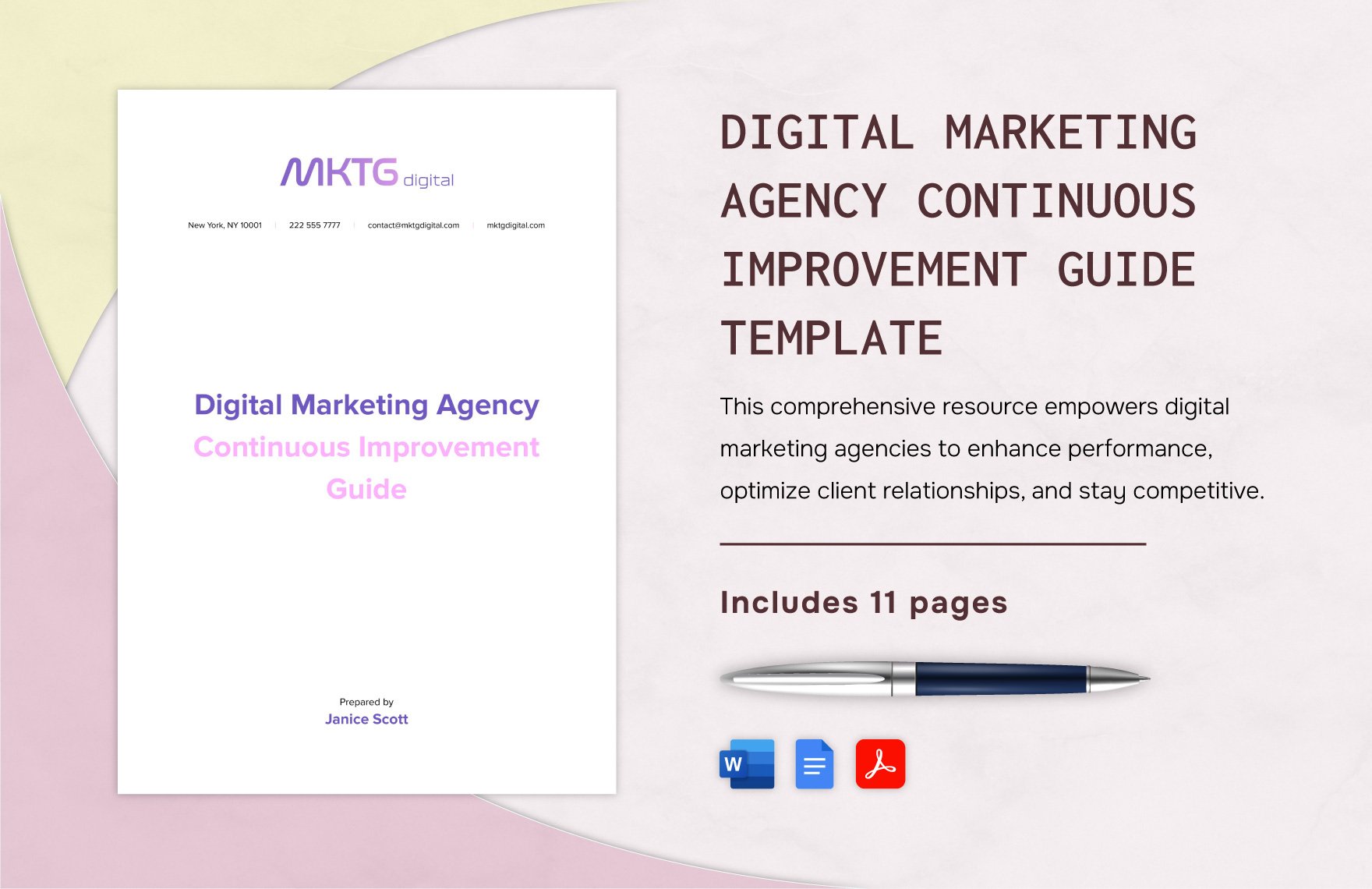 Digital Marketing Agency Continuous Improvement Guide Template in Word, Google Docs, PDF