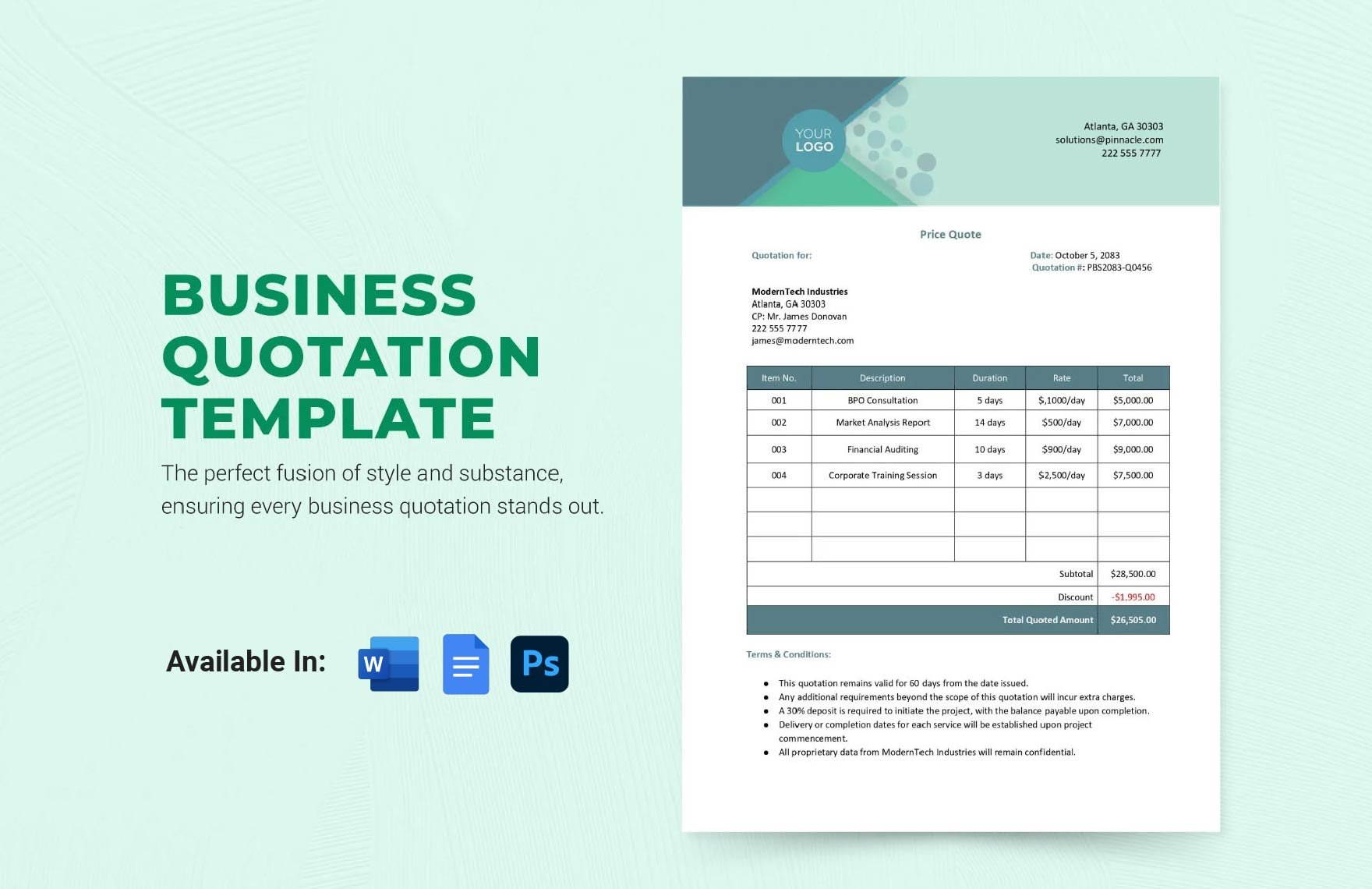 Business Quotation Template
