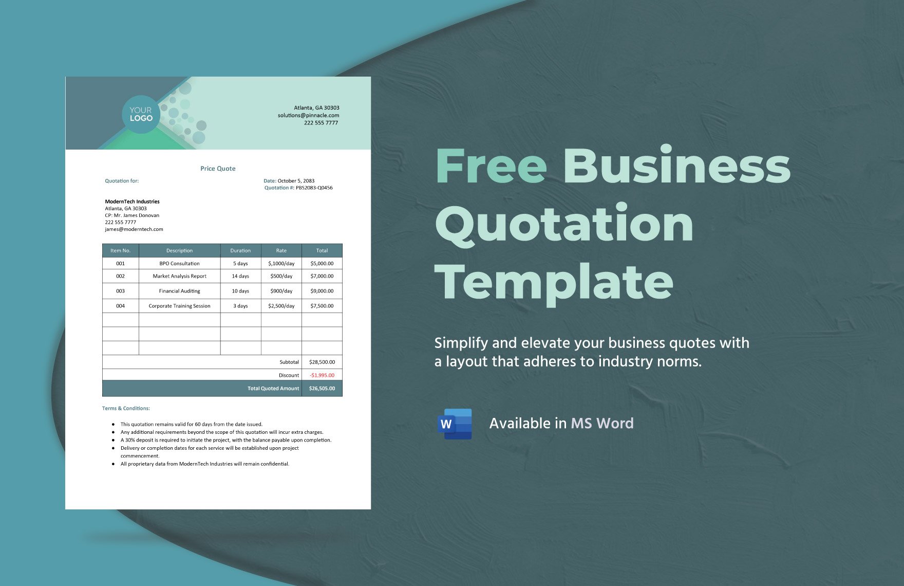 Free Business Quotation Template
