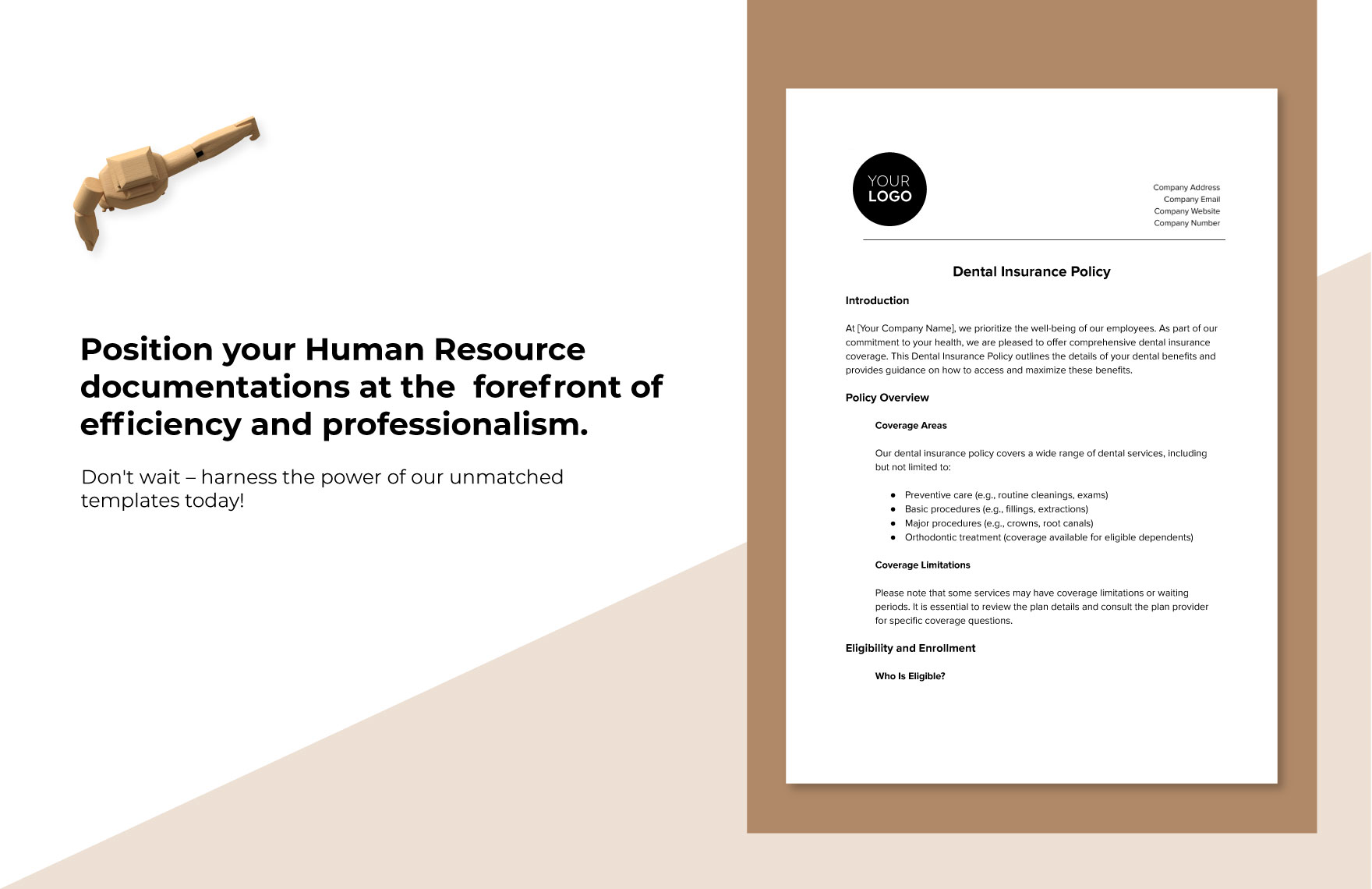 Dental Insurance Policy HR Template