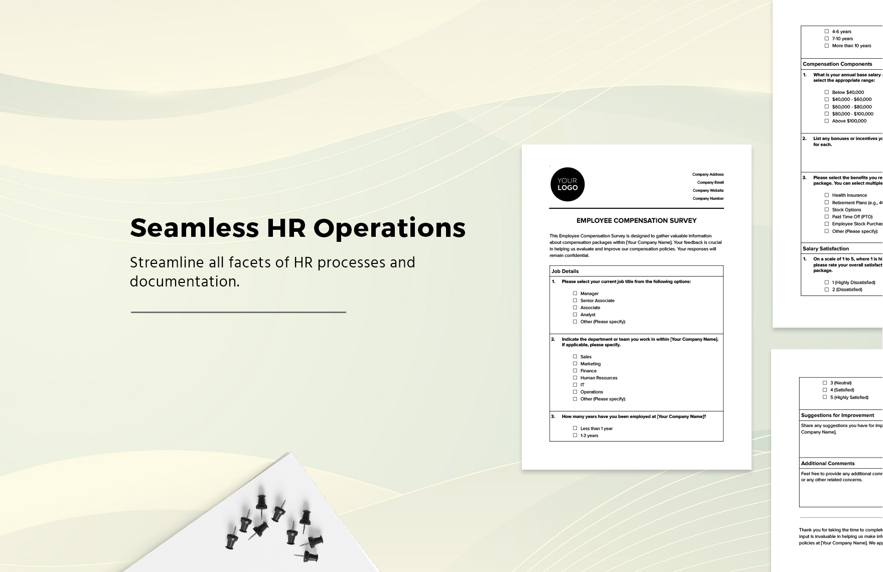 Employee Compensation Survey HR Template