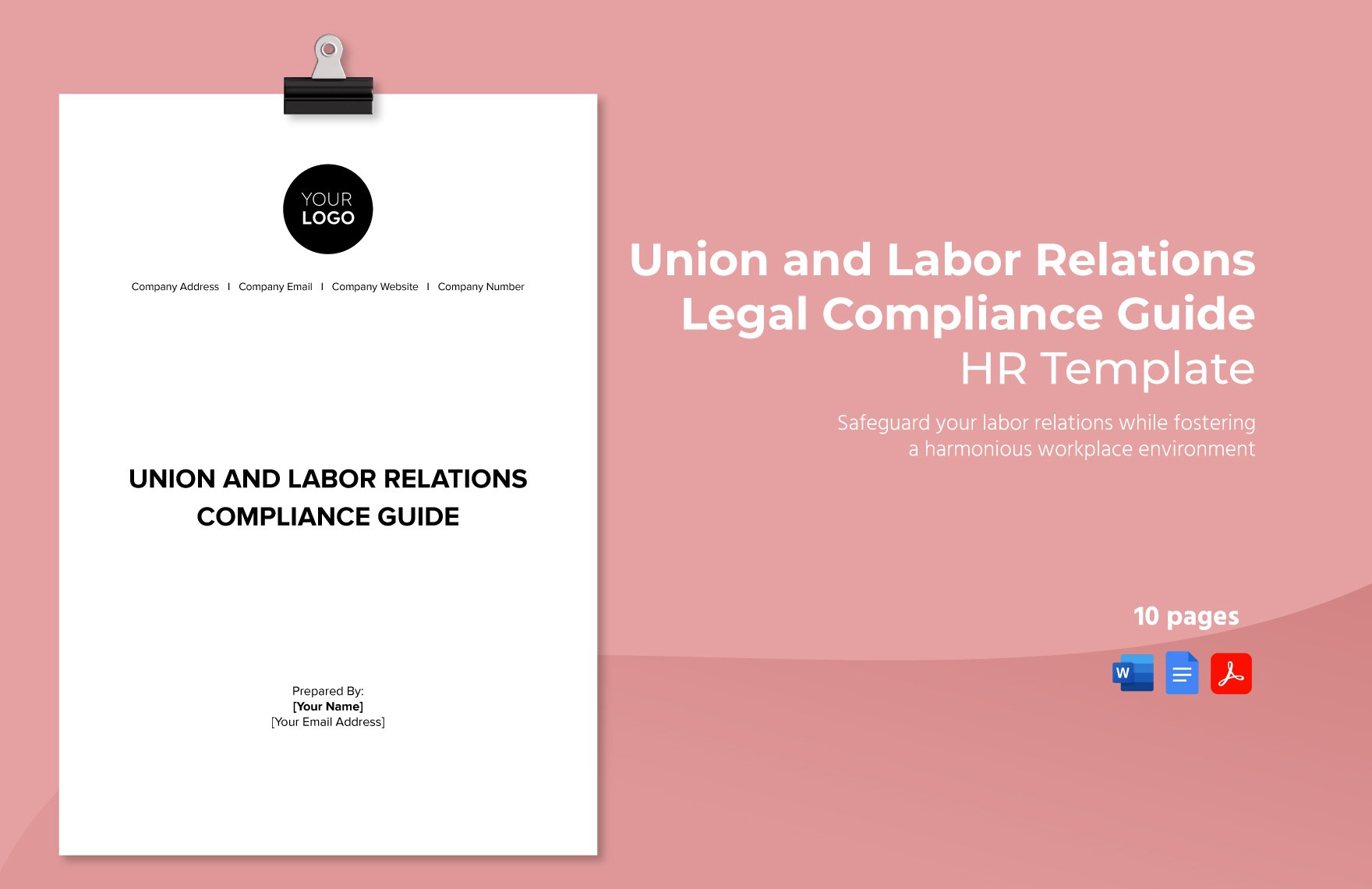 Union and Labor Relations Legal Compliance Guide HR Template