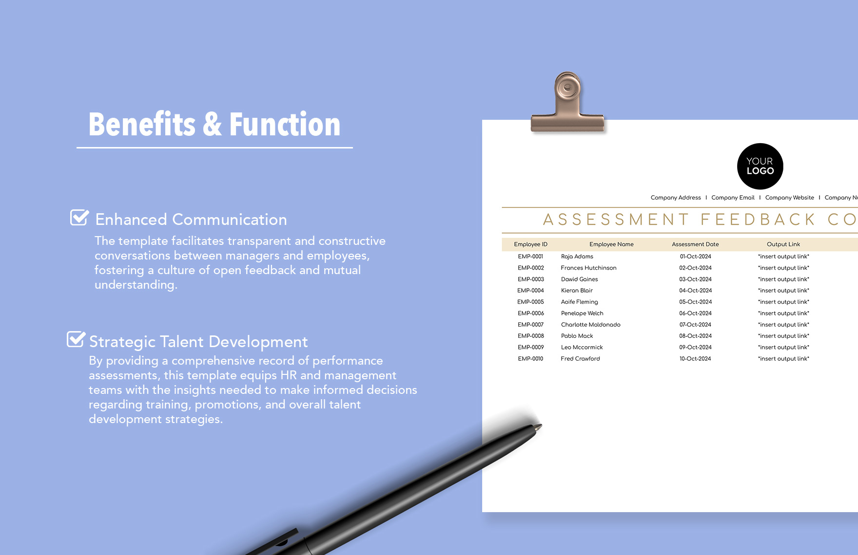 Assessment Feedback Compilation HR Template
