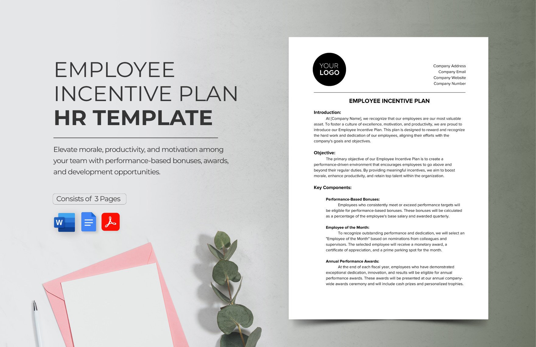 Employee Incentive Plan HR Template in Word, Google Docs, PDF