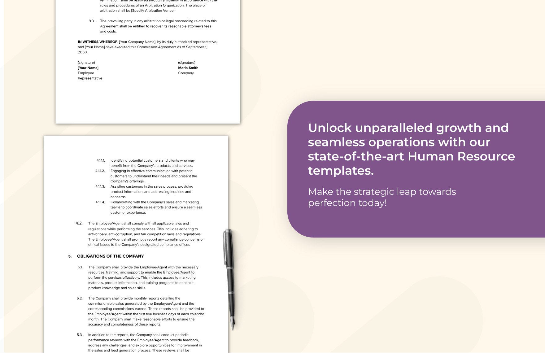 Commission Agreement HR Template