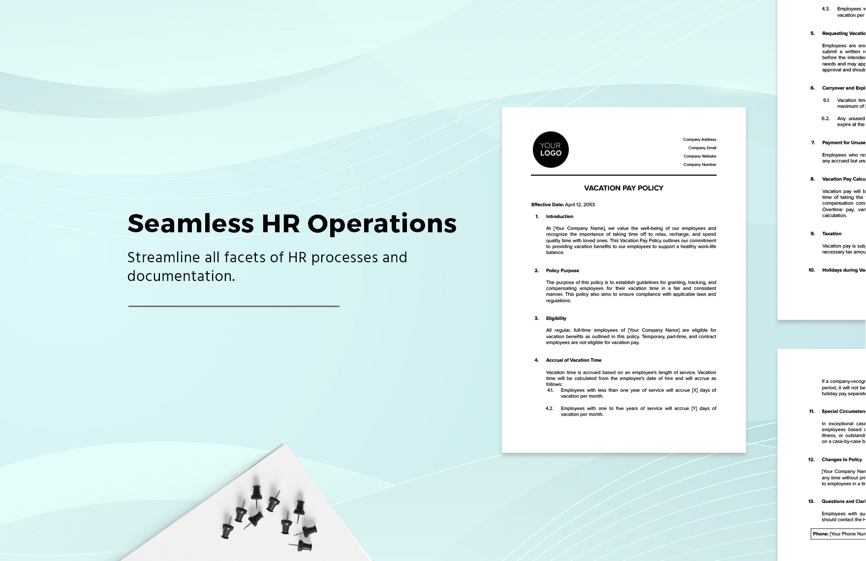 Vacation Pay Policy HR Template