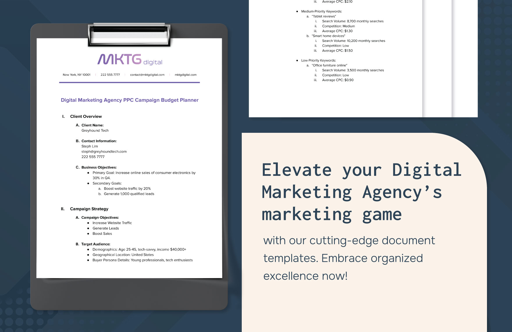 Digital Marketing Agency PPC Campaign Budget Planner Template