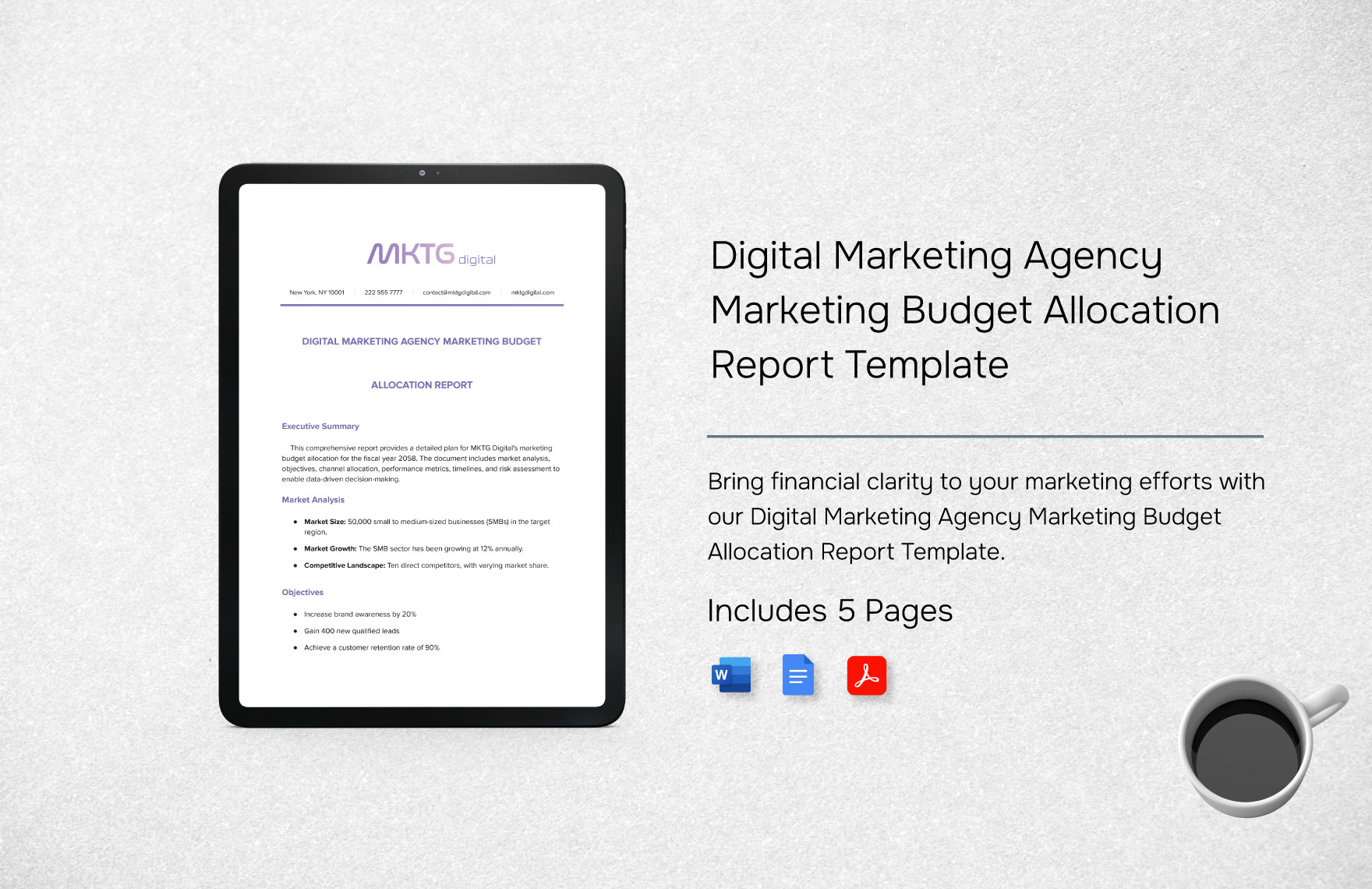 Digital Marketing Agency Marketing Budget Allocation Report Template