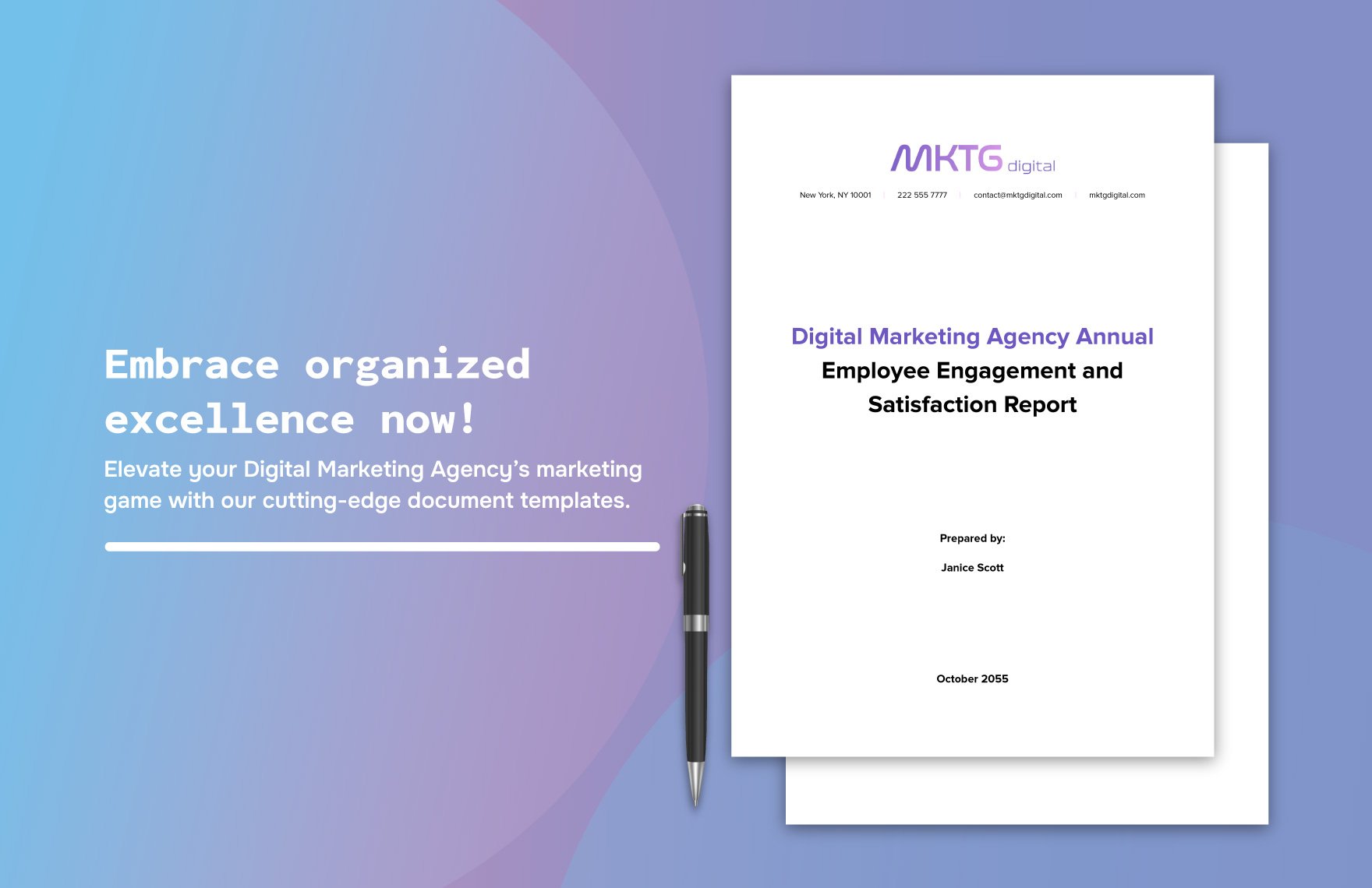  Digital Marketing Agency Annual Employee Engagement and Satisfaction Report HR Template
