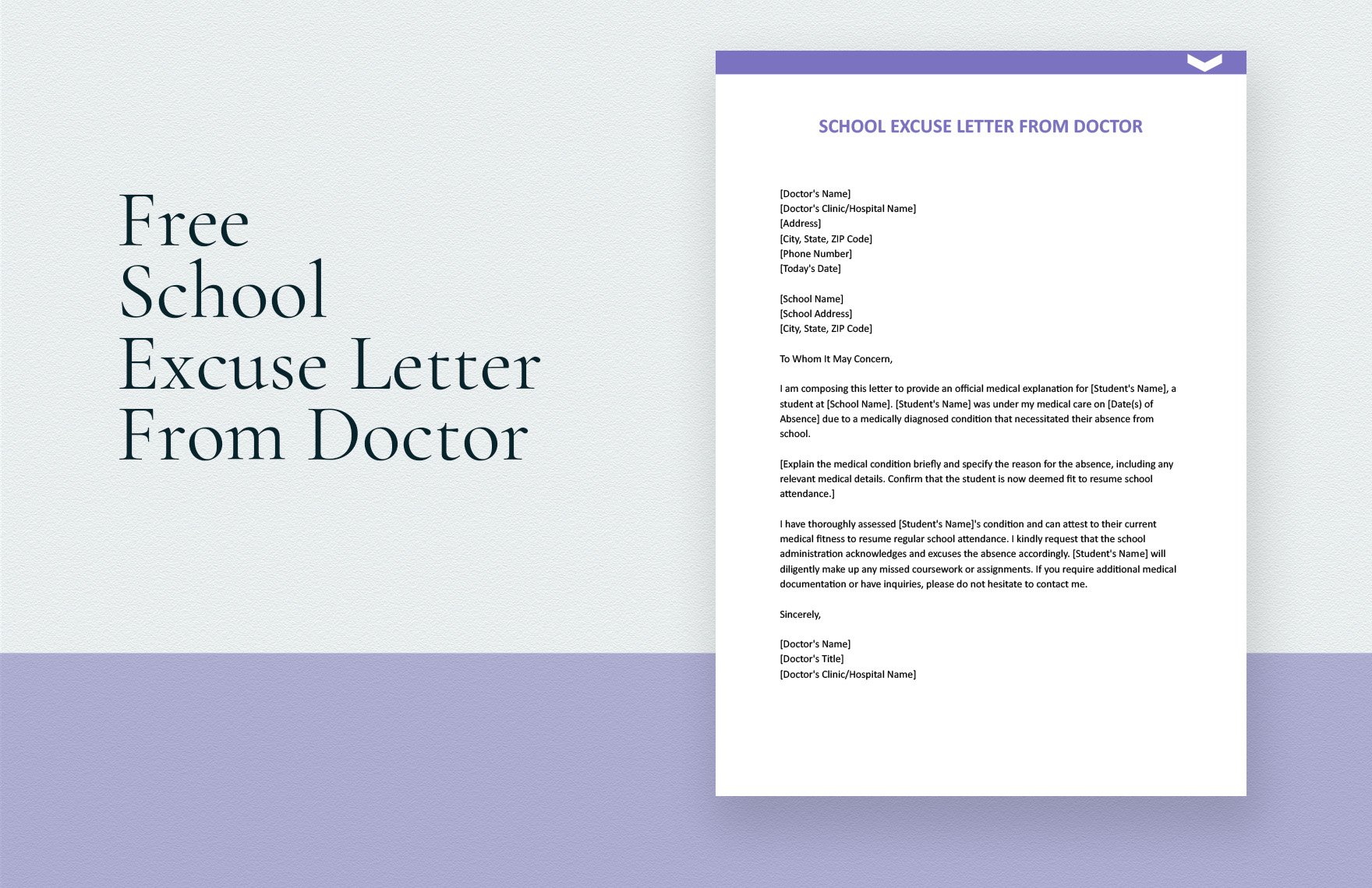 School Excuse Letter From Doctor