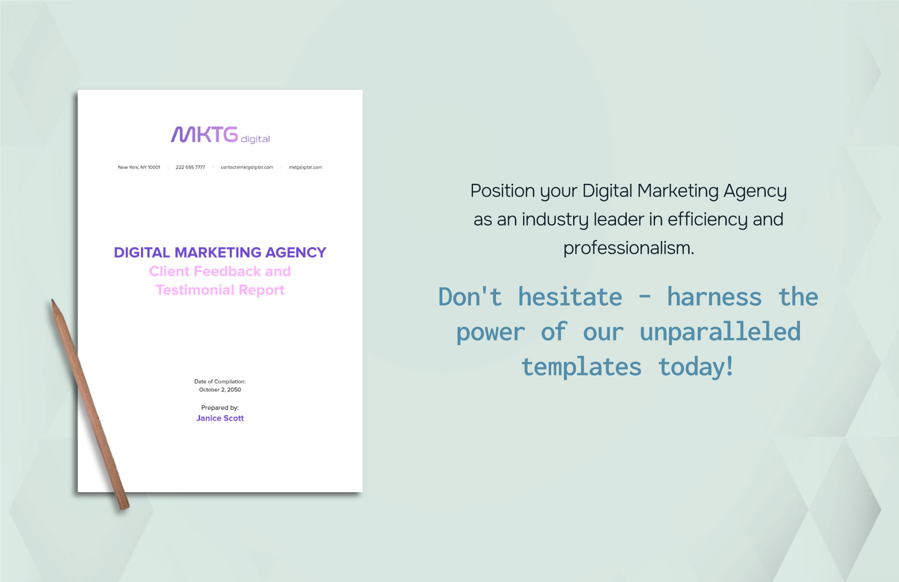 Digital Marketing Agency Client Feedback and Testimonial Report Template