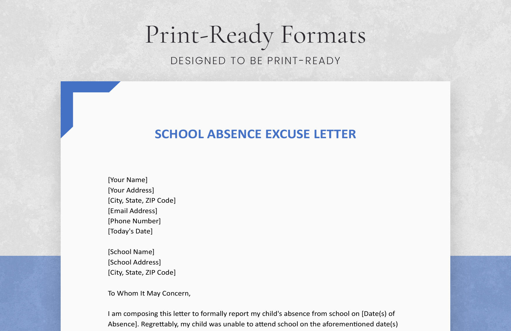 School Absence Excuse Letter
