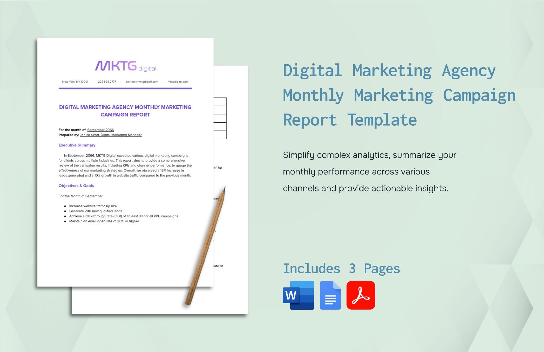 Digital Marketing Agency Monthly Marketing Campaign Report Template