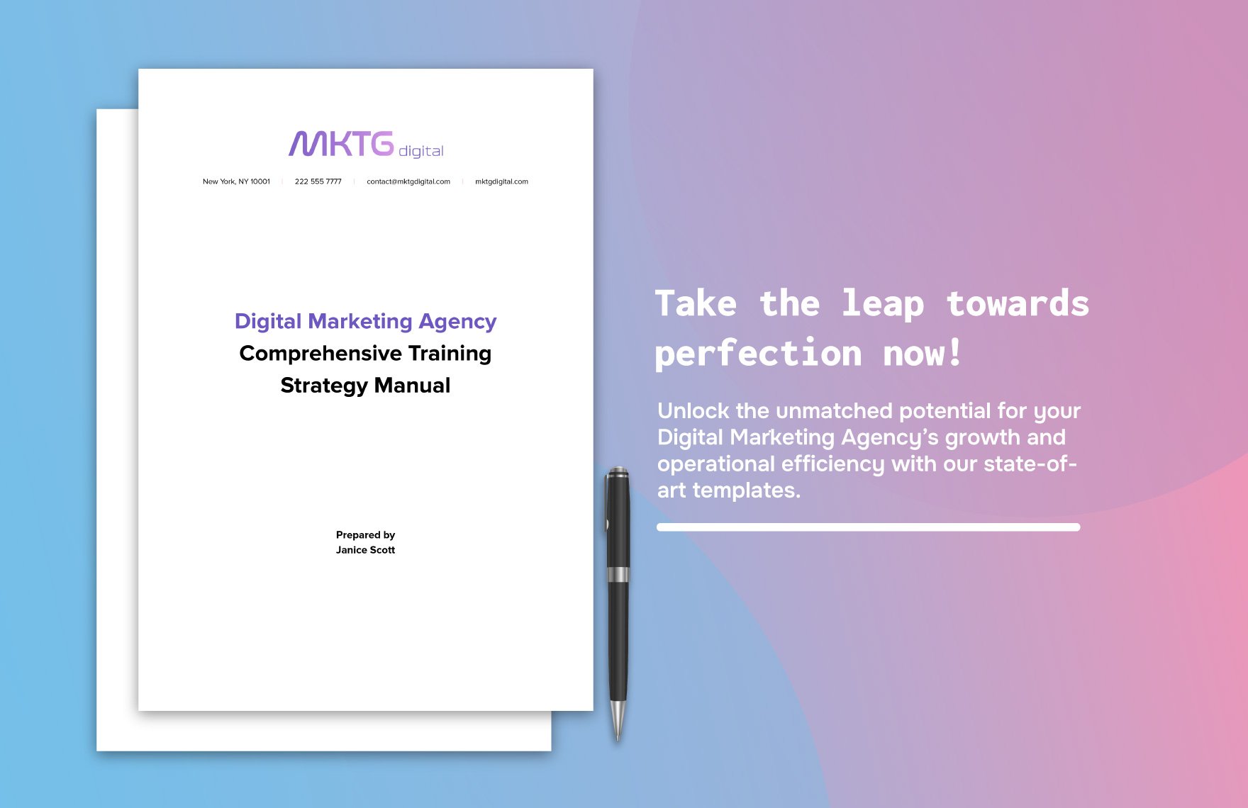 Digital Marketing Agency Comprehensive Training Strategy Manual HR Template