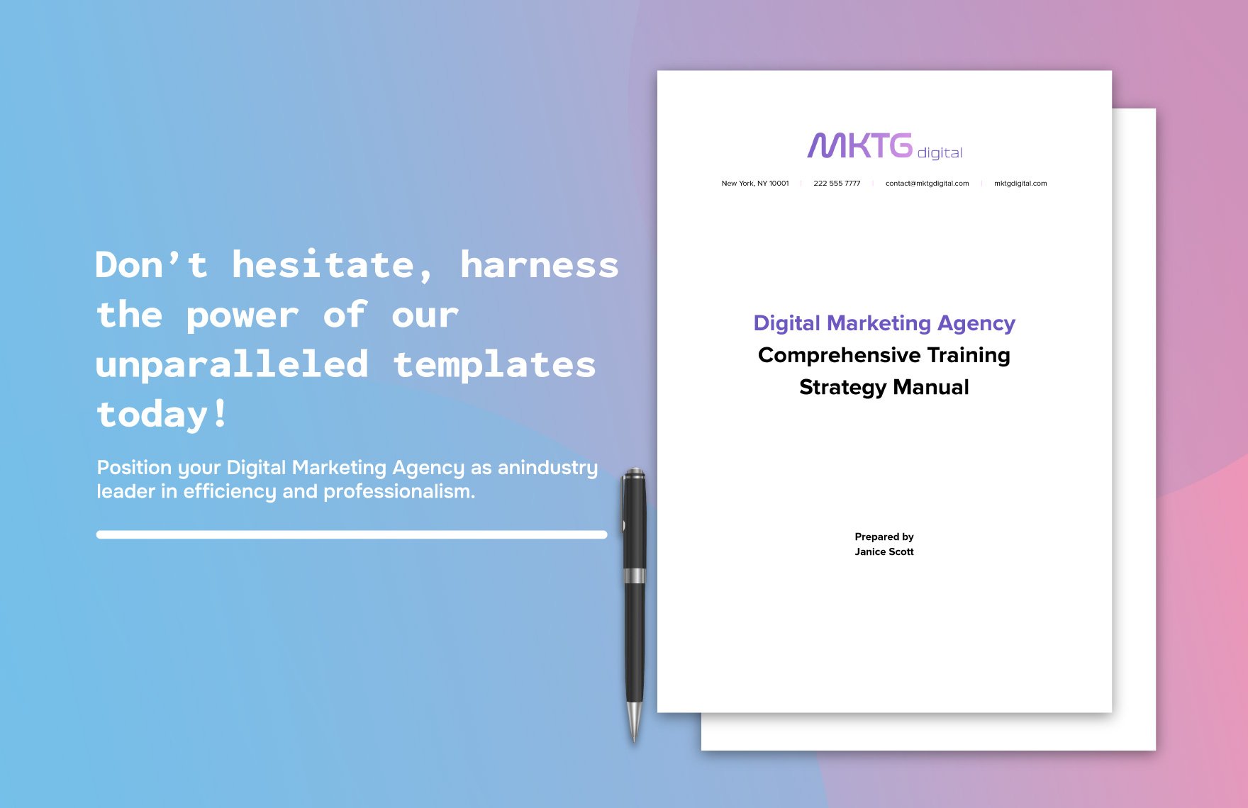 Digital Marketing Agency Comprehensive Training Strategy Manual HR Template