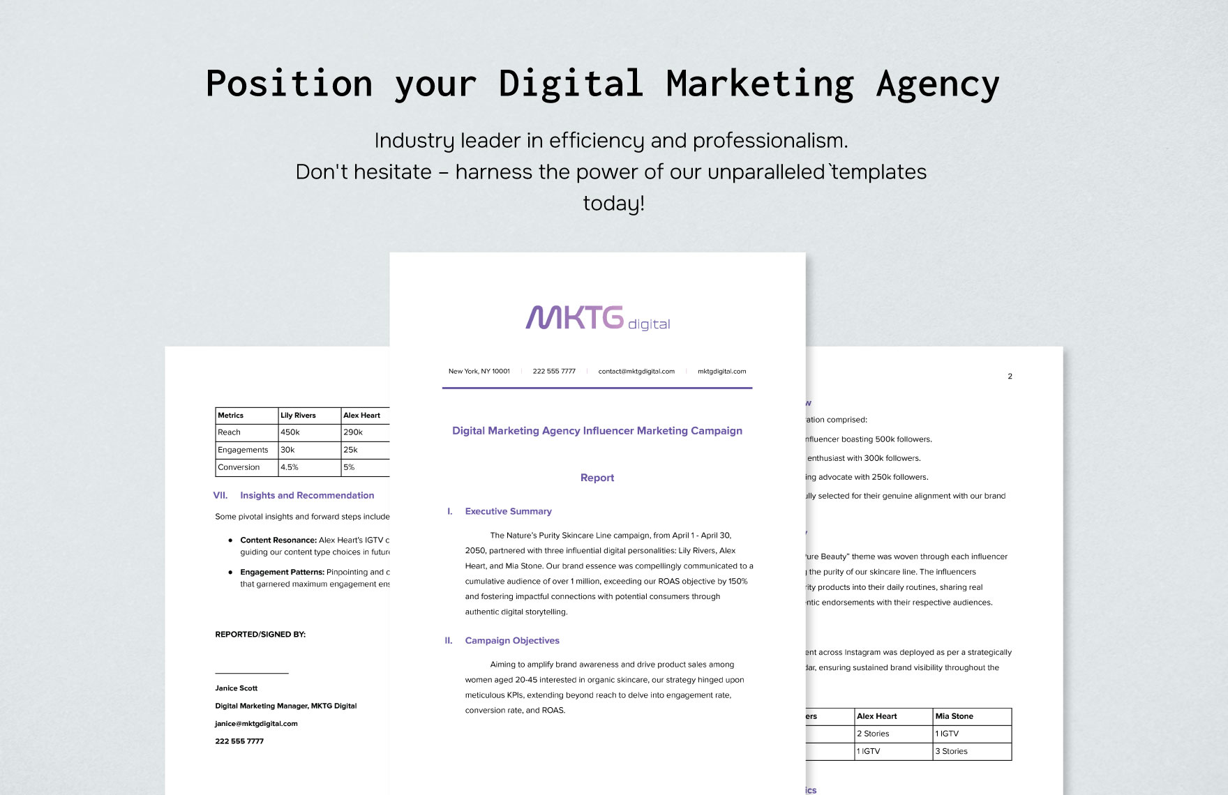 Digital Marketing Agency Influencer Marketing Campaign Report Template