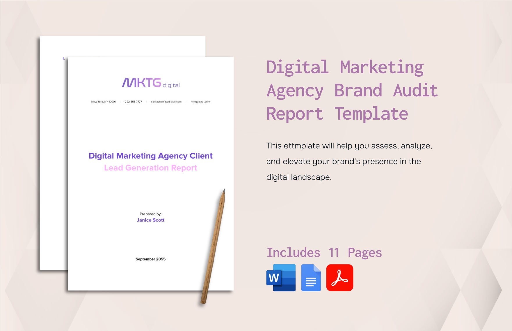 Digital Marketing Agency Brand Audit Report Template