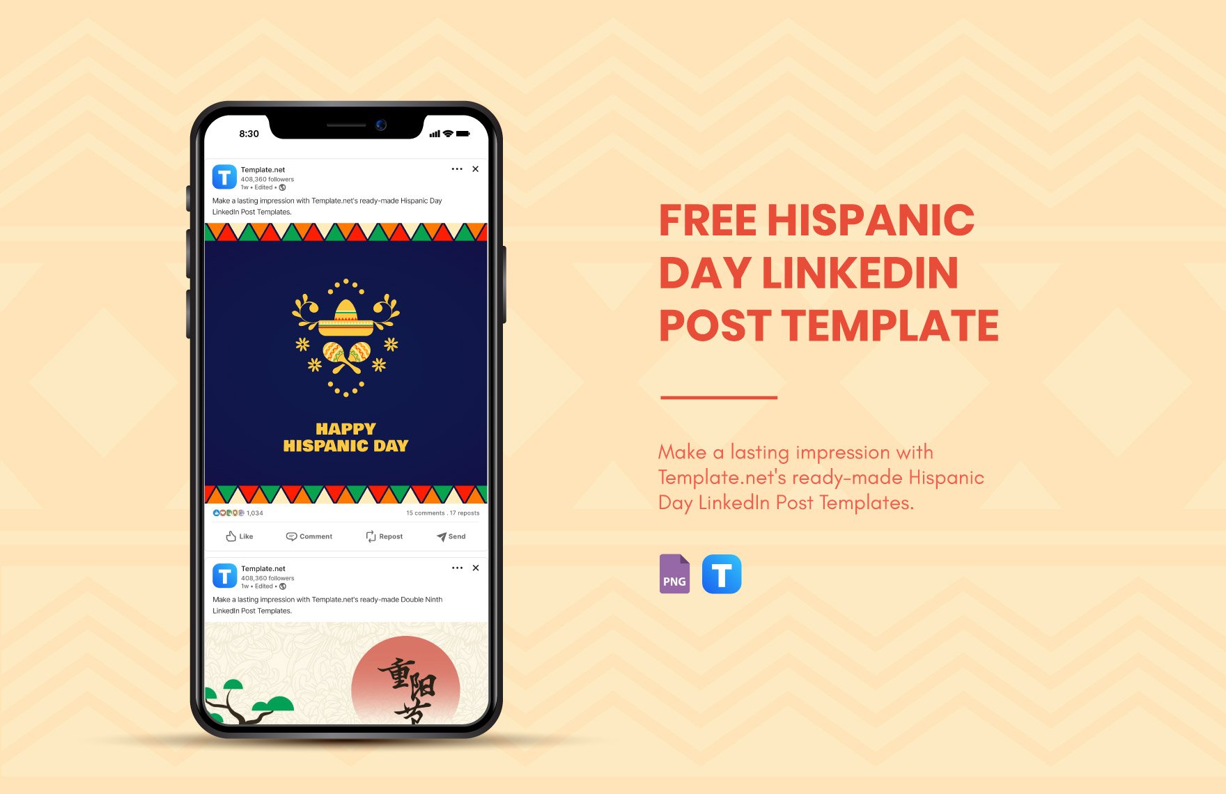 Free Hispanic Day LinkedIn Post Template in PNG