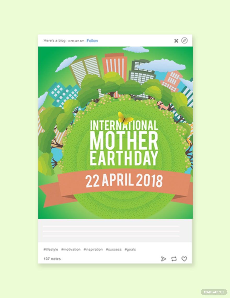 Free International Earth Day Tumblr Banner Template in PSD