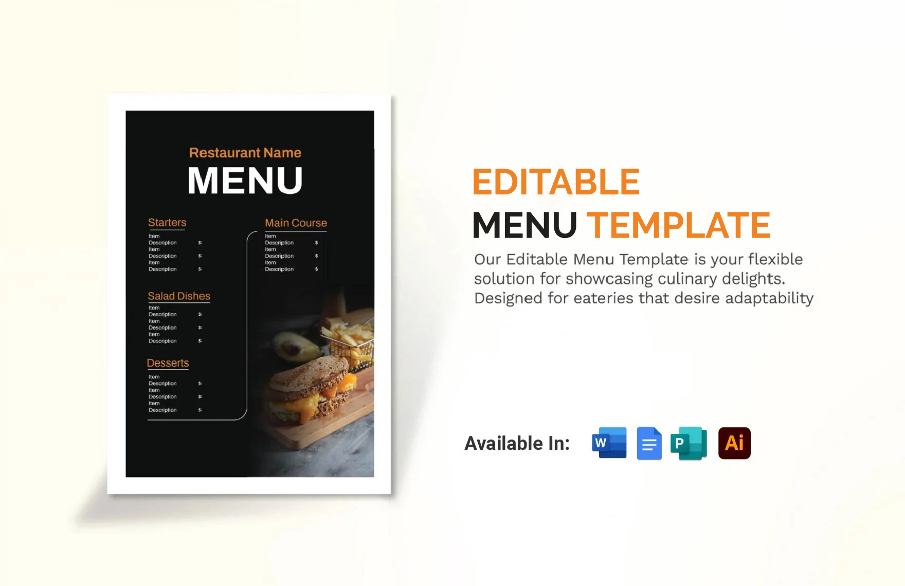 Easter Menu Template In Word Download Template Easter Menu Template In Word Download Template