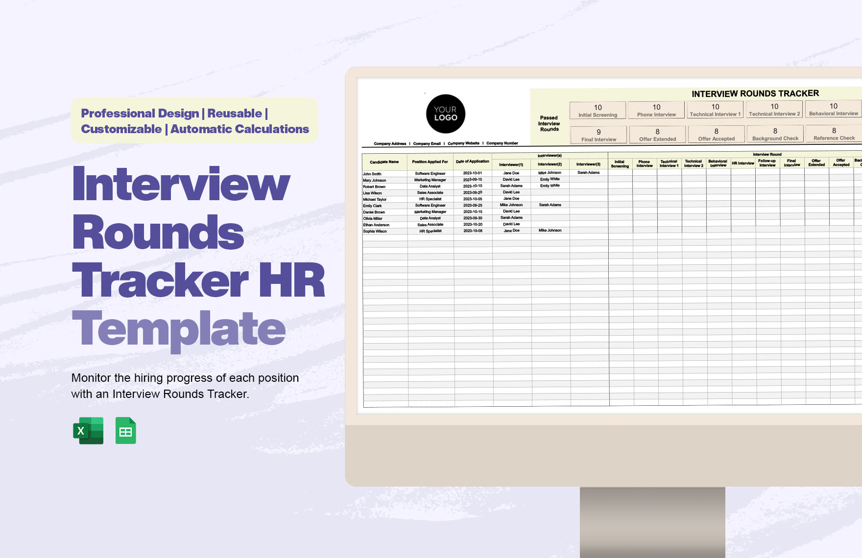Interview Rounds Tracker HR Template