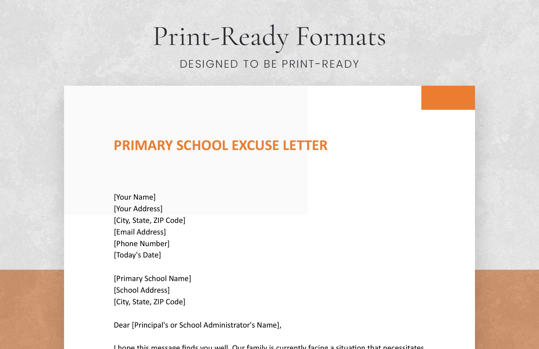 Primary School Excuse Letter