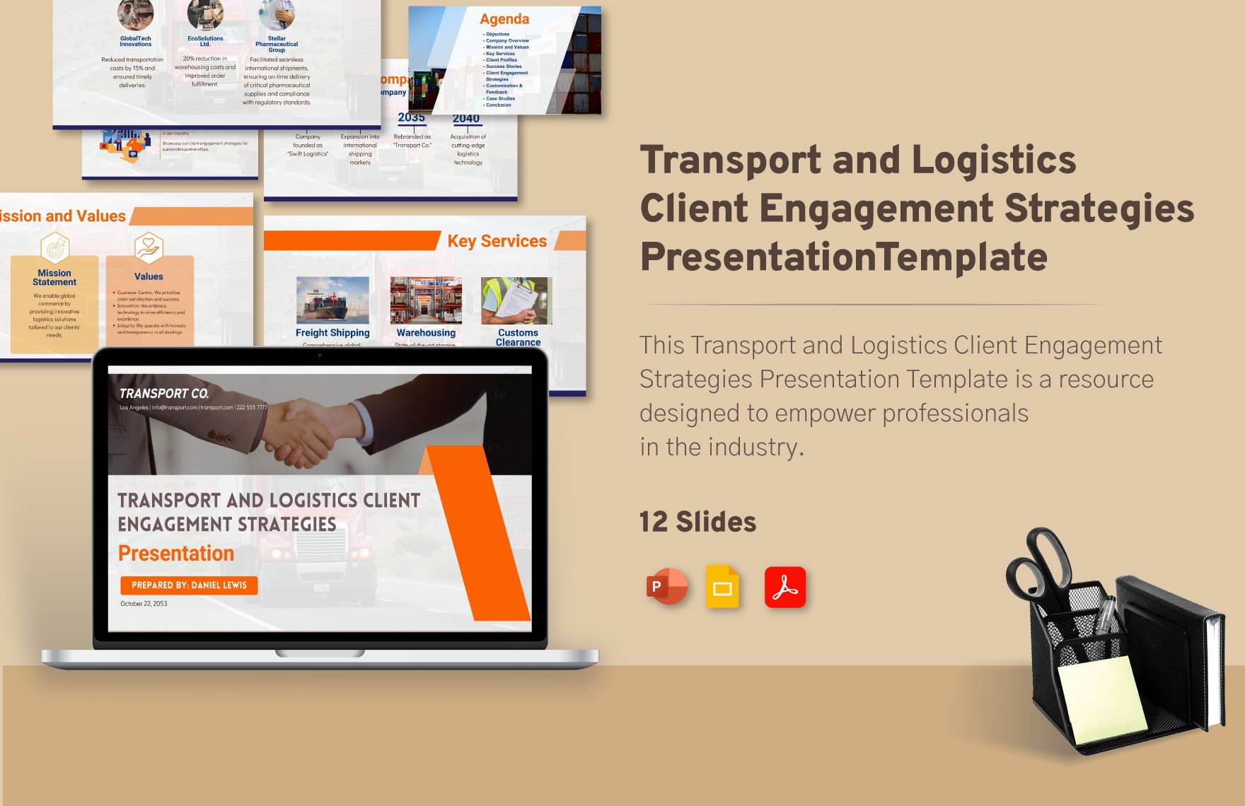 Transport and Logistics Client Engagement Strategies Presentation Template