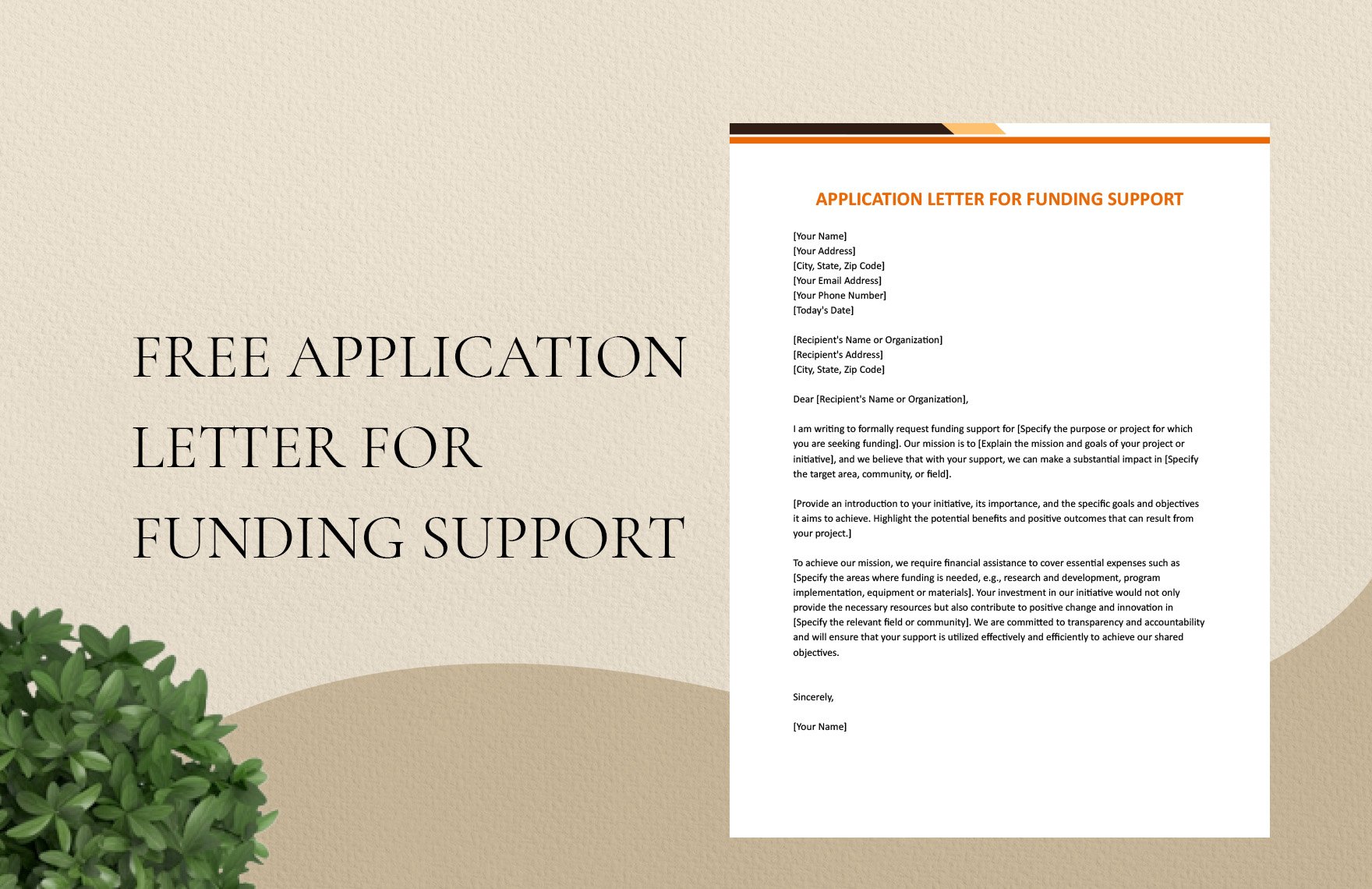 Application letter For Funding Support