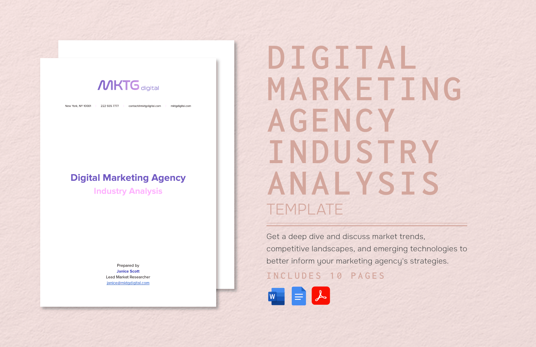 Digital Marketing Agency Industry Analysis Template