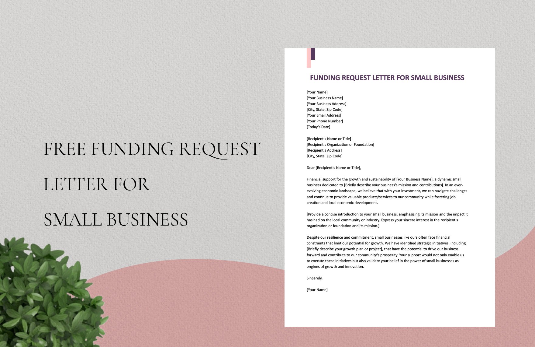 Funding Request Letter For Small Business
