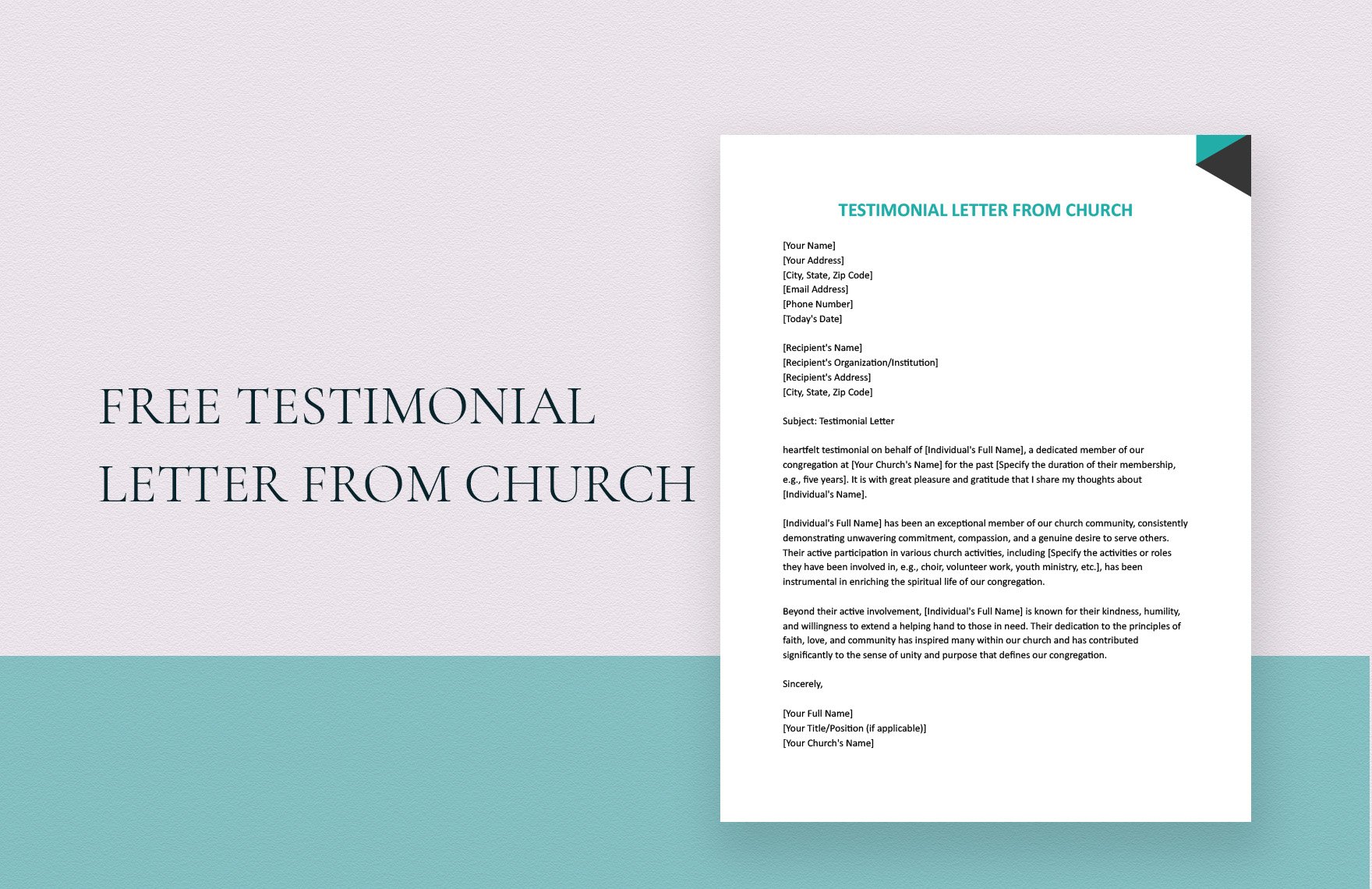 Testimonial Letter From Church