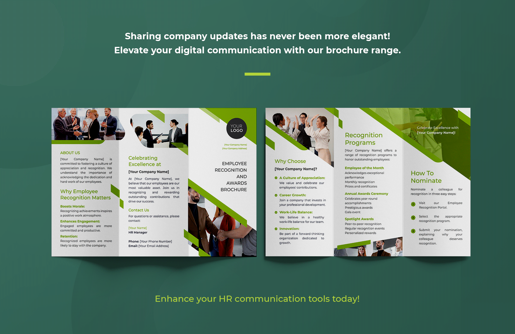 Employee Recognition and Awards Brochure HR Template