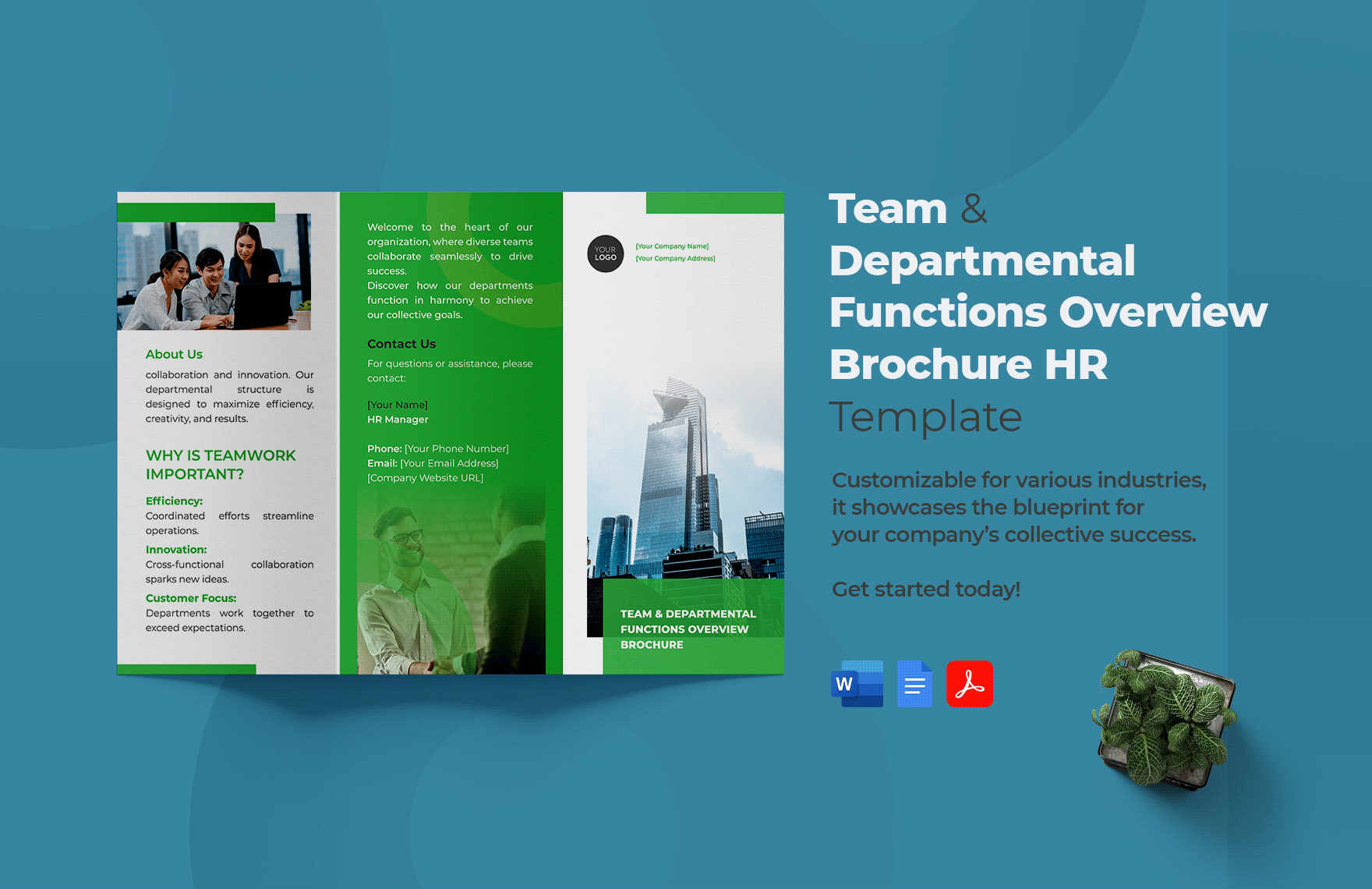 Team and Departmental Functions Overview Brochure HR Template